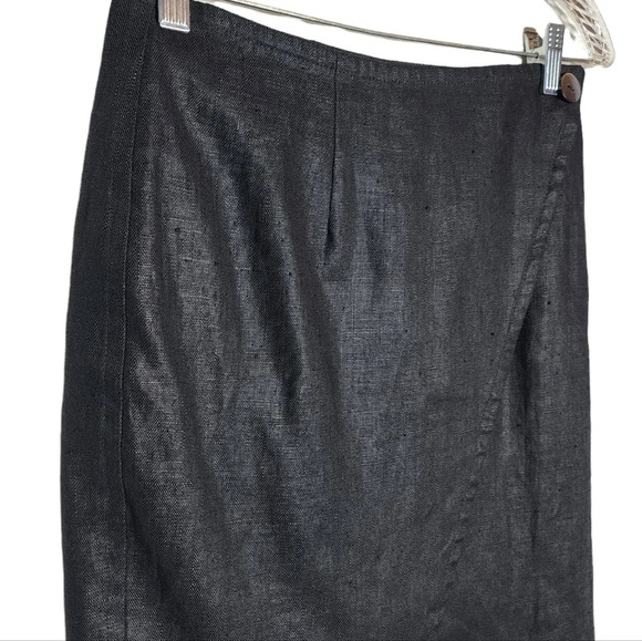 Finity 100% linen wrap black skirt. Size 8 - Picture 12 of 15